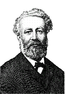engraving of Jules Verne