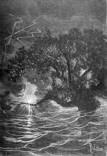 A burning globe the size of a fist appeared at the end of the horizontal branch