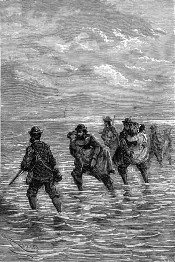 The ladies, carried from arm to arm
