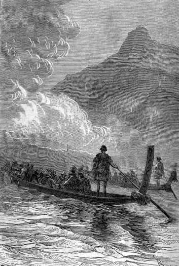 It was a canoe, seventy feet long