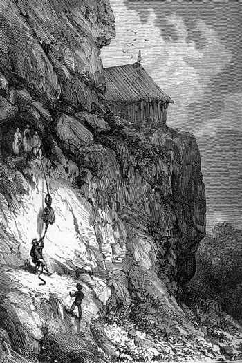 Glenarvan first, then Lady Helena, slid along the rope