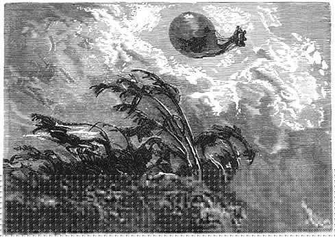 De ballon in een storm.